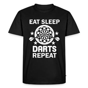 Eat Sleep Darts repeat Game of Darts - Men's Premium Organic T-Shirt - black - Front - Nico (187cm)