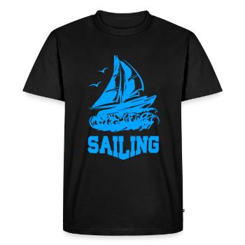 SAILING BOAT SAIL SHIP SEGELSCHIFF - Men's Premium Organic T-Shirt - black - Front - Nico (187cm)