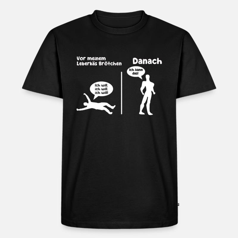 Leberkäs Brötchen - Männer Premium Bio T-Shirt - Schwarz