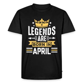 The legends are born in April birthday in April - Men's Premium Organic T-Shirt - black - Front - Nico (187cm)