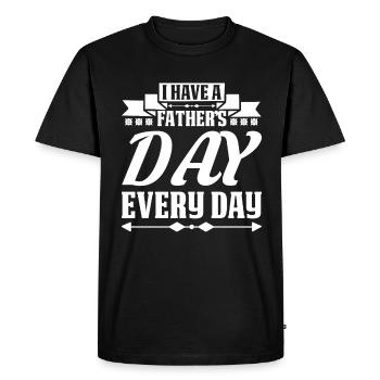 Fathers Day is Everyday funny Father Quotes - Men's Premium Organic T-Shirt - black - Front - Nico (187cm)