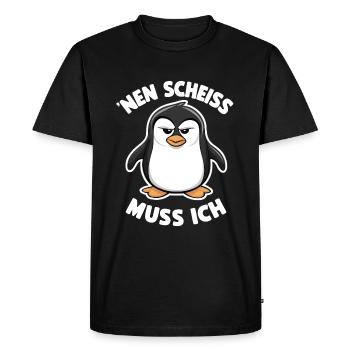 Funny Penguin Cool Saying I Have To Fuck - Men's Premium Organic T-Shirt - black - Front - Nico (187cm)