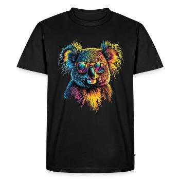 Koala with sunglasses - Men's Premium Organic T-Shirt - black - Front - Nico (187cm)