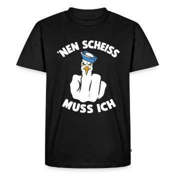 funny seagull cool saying I have to fuck - Men's Premium Organic T-Shirt - black - Front - Nico (187cm)
