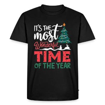 Noël La plus belle période de l’année Réveillon de Noël - T-shirt Premium bio Homme - noir - Devant - Nico (187cm)