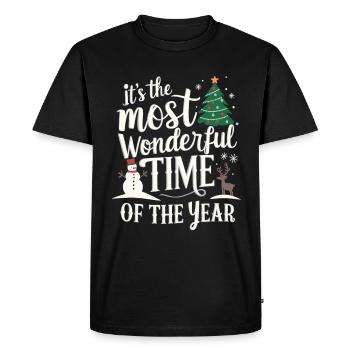 La plus belle période de l’année Noël Réveillon de Noël - T-shirt Premium bio Homme - noir - Devant - Nico (187cm)