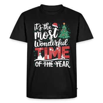 La plus belle période de l’année Noël Réveillon de Noël - T-shirt Premium bio Homme - noir - Devant - Nico (187cm)