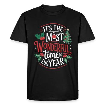 Réveillon de Noël Noël La plus belle période de l’année - T-shirt Premium bio Homme - noir - Devant - Nico (187cm)