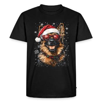 Berger allemand Noël - T-shirt Premium bio Homme - noir - Devant - Nico (187cm)