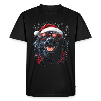 Labrador Noir Noël - T-shirt Premium bio Homme - noir - Devant - Nico (187cm)