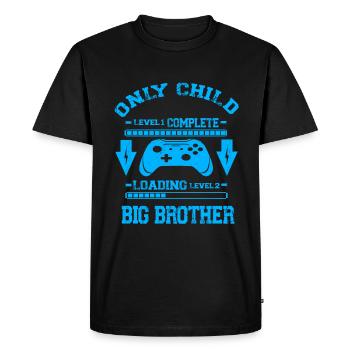 Only Child Level Complete - Laoding Level Big - Men's Premium Organic T-Shirt - black - Front - Nico (187cm)