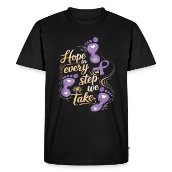 Sensibilisation à la maladie d’Alzheimer Ruban violet - T-shirt Premium bio Homme - noir - Devant - Nico (187cm)