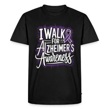 Alzheimer's Awareness Purple Ribbon - Men's Premium Organic T-Shirt - black - Front - Nico (187cm)