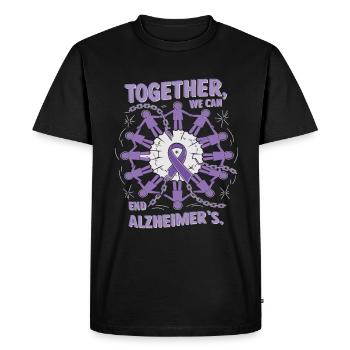 Sensibilisation à la maladie d’Alzheimer Ruban violet - T-shirt Premium bio Homme - noir - Devant - Nico (187cm)