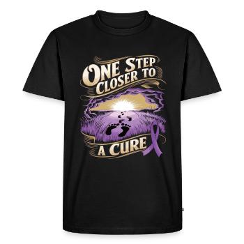Sensibilisation à la maladie d’Alzheimer Ruban violet - T-shirt Premium bio Homme - noir - Devant - Nico (187cm)
