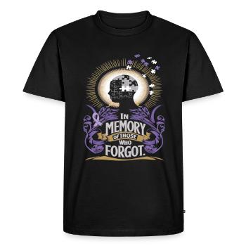 Sensibilisation à la maladie d’Alzheimer Ruban violet - T-shirt Premium bio Homme - noir - Devant - Nico (187cm)