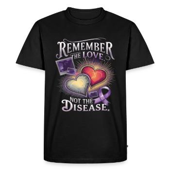 Sensibilisation à la maladie d’Alzheimer Ruban violet - T-shirt Premium bio Homme - noir - Devant - Nico (187cm)
