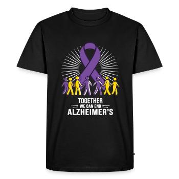 Sensibilisation à la maladie d’Alzheimer Ruban violet - T-shirt Premium bio Homme - noir - Devant - Nico (187cm)