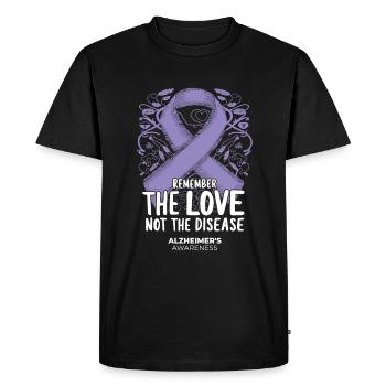 Sensibilisation à la maladie d’Alzheimer Ruban violet - T-shirt Premium bio Homme - noir - Devant - Nico (187cm)