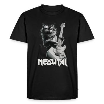 Cool Cat Guitare Rock Band Musique - T-shirt Premium bio Homme - noir - Devant - Nico (187cm)
