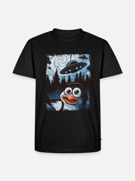 Cooler Lustiger Pinguin - Männer Premium Bio T-Shirt - Schwarz
