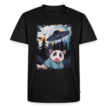 Funny Opossum Possum Weird Stuff Meme Design - Men's Premium Organic T-Shirt - black - Front - Nico (187cm)