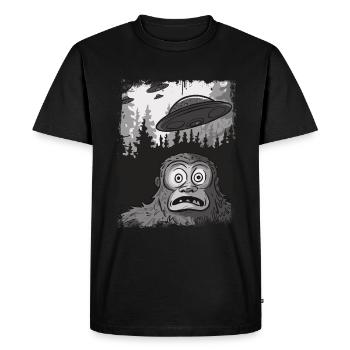 Funny Gorilla UFO Weird Stuff Meme - Men's Premium Organic T-Shirt - black - Front - Nico (187cm)