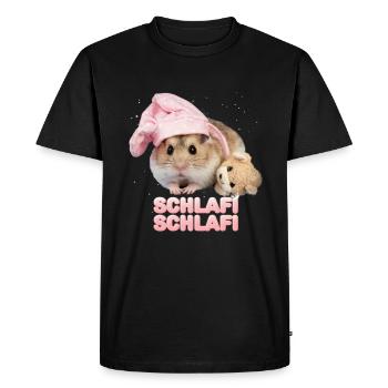 Schlafi Schlafi Hamster Hamsti Sommeil Mème - T-shirt Premium bio Homme - noir - Devant - Nico (187cm)