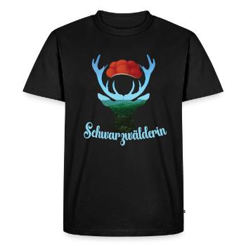 Bollenhut Schwarzwald Schwarzwälderin - Männer Premium Bio T-Shirt - Schwarz - Vorne - Nico (187cm)