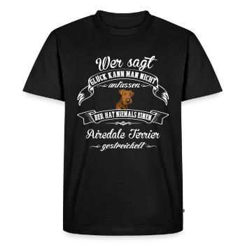 Airedale Terrier Bonheur - T-shirt Premium bio Homme - noir - Devant - Nico (187cm)