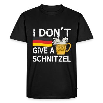 I Give No Schnitzel Funny German Quote - Men's Premium Organic T-Shirt - black - Front - Nico (187cm)