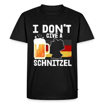 I Don't Give Schnitzel Funny German Quote - Men's Premium Organic T-Shirt - black - Front - Nico (187cm)