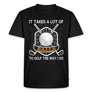Funny Golf Outfit Word Game Golfing It Needs - Men's Premium Organic T-Shirt - black - Front - Nico (187cm)