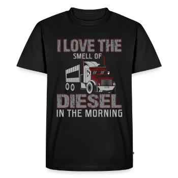 Funny trucker I love the smell of diesel - Men's Premium Organic T-Shirt - black - Front - Nico (187cm)