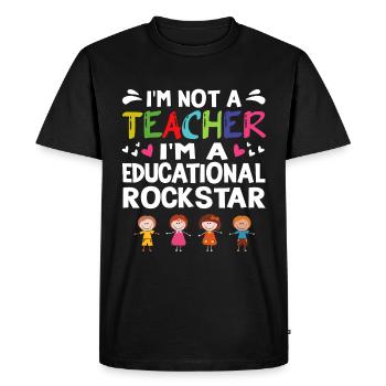 Educational Funny Teacher Back To - Men's Premium Organic T-Shirt - black - Front - Nico (187cm)