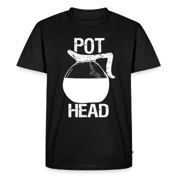 Coffee lover pot head - Men's Premium Organic T-Shirt - black - Front - Nico (187cm)