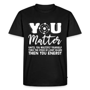 Drôle de science qui vous fera monter jusqu’à ce que vous - T-shirt Premium bio Homme - noir - Devant - Nico (187cm)