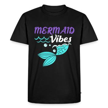 Mermaid Vibes Cute Women Girls - Men's Premium Organic T-Shirt - black - Front - Nico (187cm)