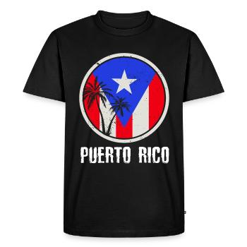 Patriotic Vintage Porto Rico Flag Rican - T-shirt Premium bio Homme - noir - Devant - Nico (187cm)
