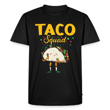 Cute Taco Squad Funny Mexican - Men's Premium Organic T-Shirt - black - Front - Nico (187cm)