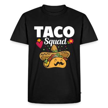 Cute Taco Squad Funny Mexican - Men's Premium Organic T-Shirt - black - Front - Nico (187cm)