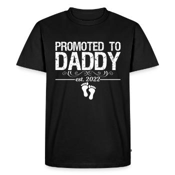 Promu papa pour devenir nouveau père en 2022 - T-shirt Premium bio Homme - noir - Devant - Nico (187cm)