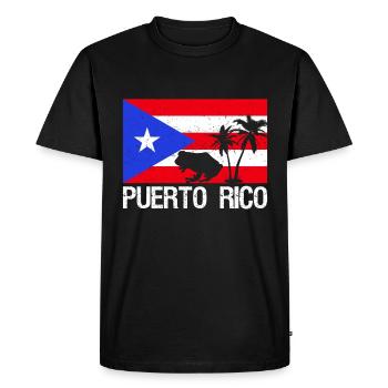 Patriotic Vintage Porto Rico Flag Rican - T-shirt Premium bio Homme - noir - Devant - Nico (187cm)