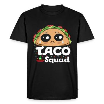 Cute Taco Squad Funny Mexican - Men's Premium Organic T-Shirt - black - Front - Nico (187cm)