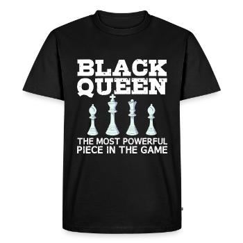 Black Queen Chess Proud African American History - Men's Premium Organic T-Shirt - black - Front - Nico (187cm)