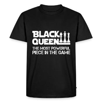 Afro-Américaine Fière Reine Noire La Plus Puissante - T-shirt Premium bio Homme - noir - Devant - Nico (187cm)