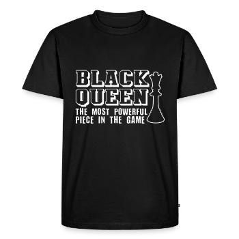 Afro-Américaine Fière Reine Noire La Plus Puissante - T-shirt Premium bio Homme - noir - Devant - Nico (187cm)