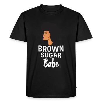 Brown Sugar Babe Proud Black Queen Afro - Men's Premium Organic T-Shirt - black - Front - Nico (187cm)