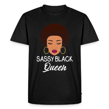 Sassy Black Queen Fières femmes afro-américaines - T-shirt Premium bio Homme - noir - Devant - Nico (187cm)