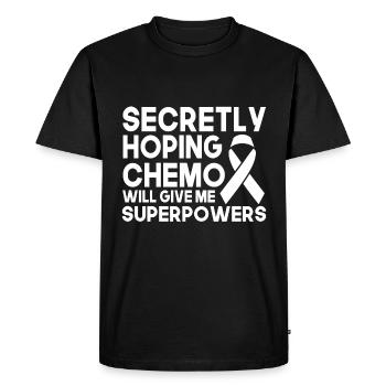 Espère secrètement que la chimio me donnera des superpouvoirs - T-shirt Premium bio Homme - noir - Devant - Nico (187cm)